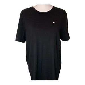 Tommy Hilfiger Logo Plain Black Tee